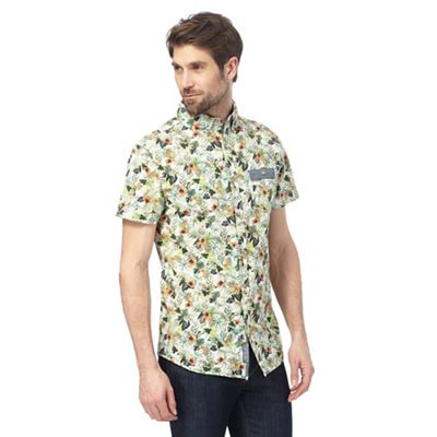 Multi-coloured botanical print regular fit shirt